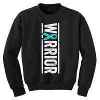 Spina Bifida Warrior   Sideways Teal Awareness Ribbon T Shirt Youth Sweatshirt | Artistshot