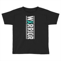 Spina Bifida Warrior   Sideways Teal Awareness Ribbon T Shirt Toddler T-shirt | Artistshot