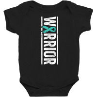 Spina Bifida Warrior   Sideways Teal Awareness Ribbon T Shirt Baby Bodysuit | Artistshot