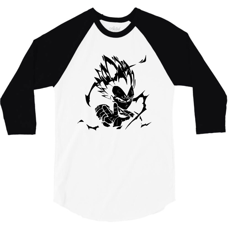 Majin Vegeta Black 3/4 Sleeve Shirt | Artistshot