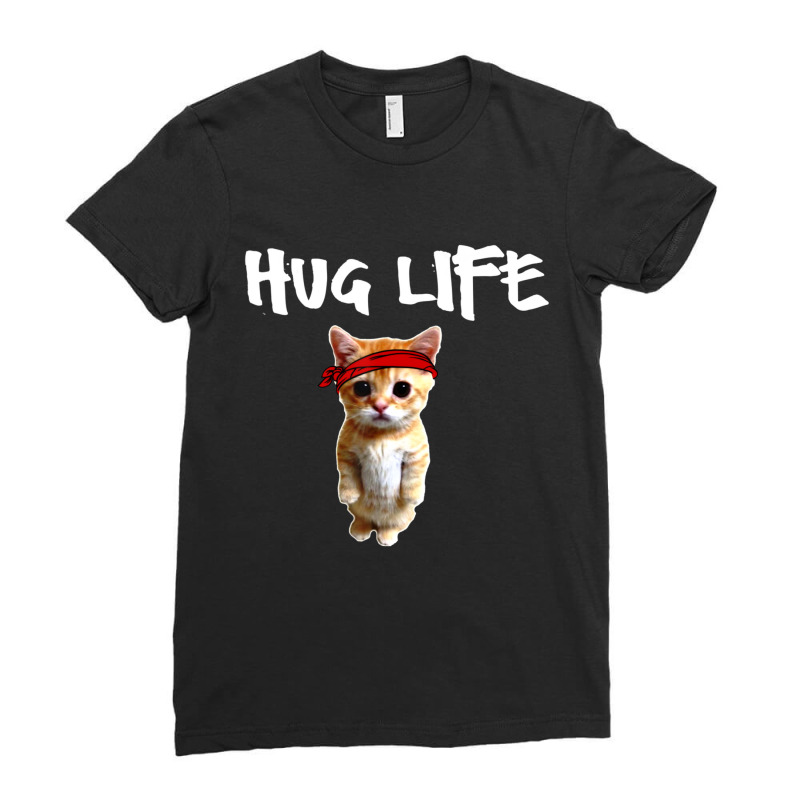 Hug Life Awesome Cool Cute Cat Kitten Ladies Fitted T-shirt | Artistshot