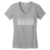 Ask Me About Cardboard Engineering Funny Cardboard Engineer T Shirt Women's V-neck T-shirt | Artistshot