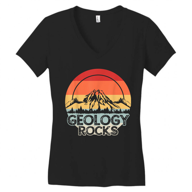 Geology Rocks Geologist Retro Gift Women's V-Neck T-Shirt by CaseVillarreal | Artistshot