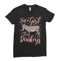 Donkey Just A Girl Who Loves Donkeys Funny Donkey Lover Gift Ladies Fitted T-shirt | Artistshot