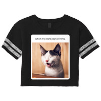 Funny Cat Meme When My Client Pays On Time Freelancers Premium T Shirt Scorecard Crop Tee | Artistshot