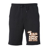 Jesus King Of Kings Christian Clothing Bible Verse Fleece Short | Artistshot