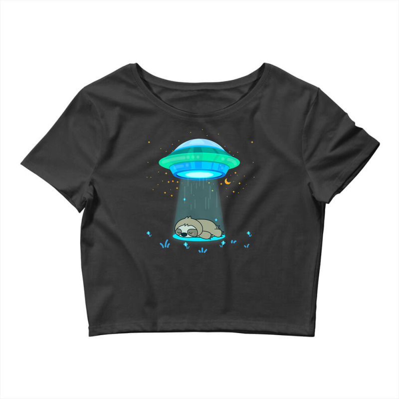 Alien Abduction Ufo Spaceship Sloth Abduction Crop Top by doboc | Artistshot