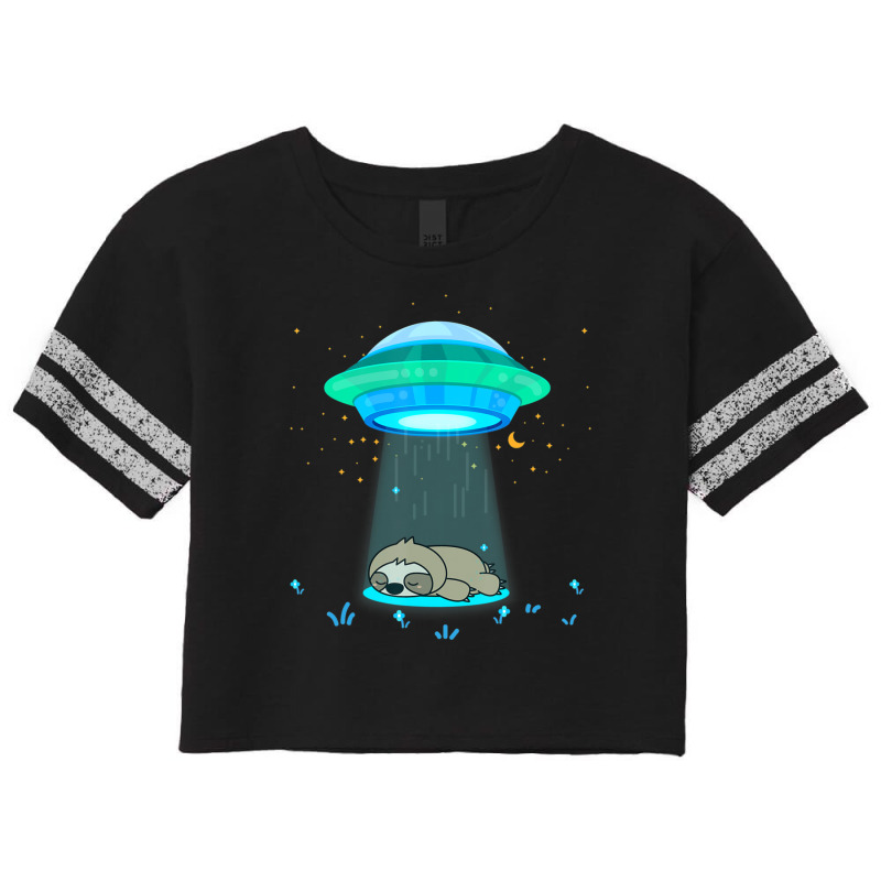 Alien Abduction Ufo Spaceship Sloth Abduction Scorecard Crop Tee by doboc | Artistshot