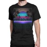 Synthwave T  Shirt Fascinating Dusk Retrowave T  Shirt Classic T-shirt | Artistshot