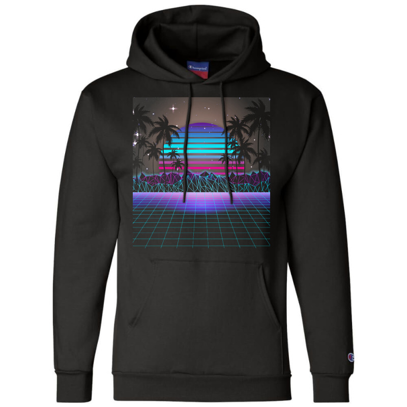 Synthwave T  Shirt Fascinating Dusk Retrowave T  Shirt Champion Hoodie by geffertz | Artistshot