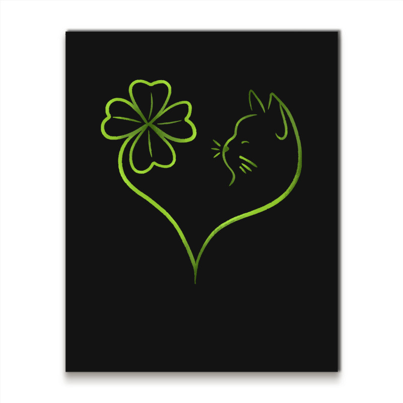 St Patricks Day  Shirt St Patrick's Clover Cat   1665 Metal Print Vertical | Artistshot