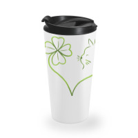 St Patricks Day  Shirt St Patrick's Clover Cat   1665 Travel Mug | Artistshot