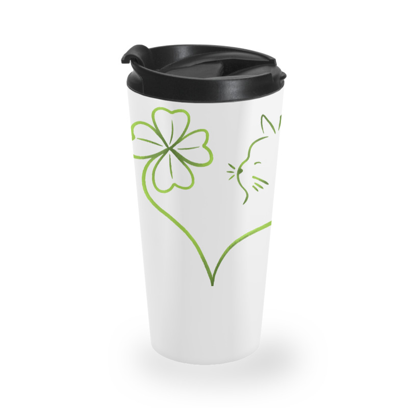 St Patricks Day  Shirt St Patrick's Clover Cat   1665 Travel Mug | Artistshot