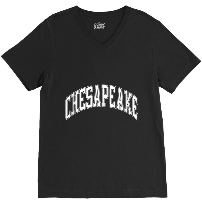 Chesapeake Virginia Va Varsity Style White Text Tank Top V-neck Tee | Artistshot