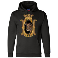 Gold Baroque Pattern. Leopard Head, Tropical Leaves And Chain Design. Champion Hoodie | Artistshot