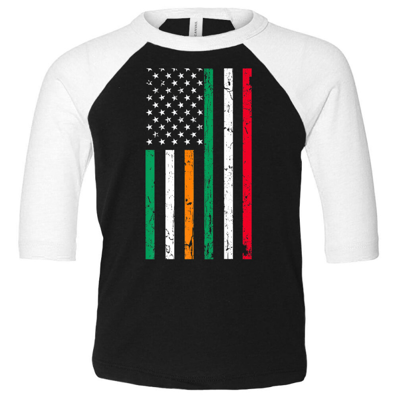 Irish Italian American Flag Ireland Italy Usa Pride Heritage Premium T Toddler 3/4 Sleeve Tee by cm-arts | Artistshot