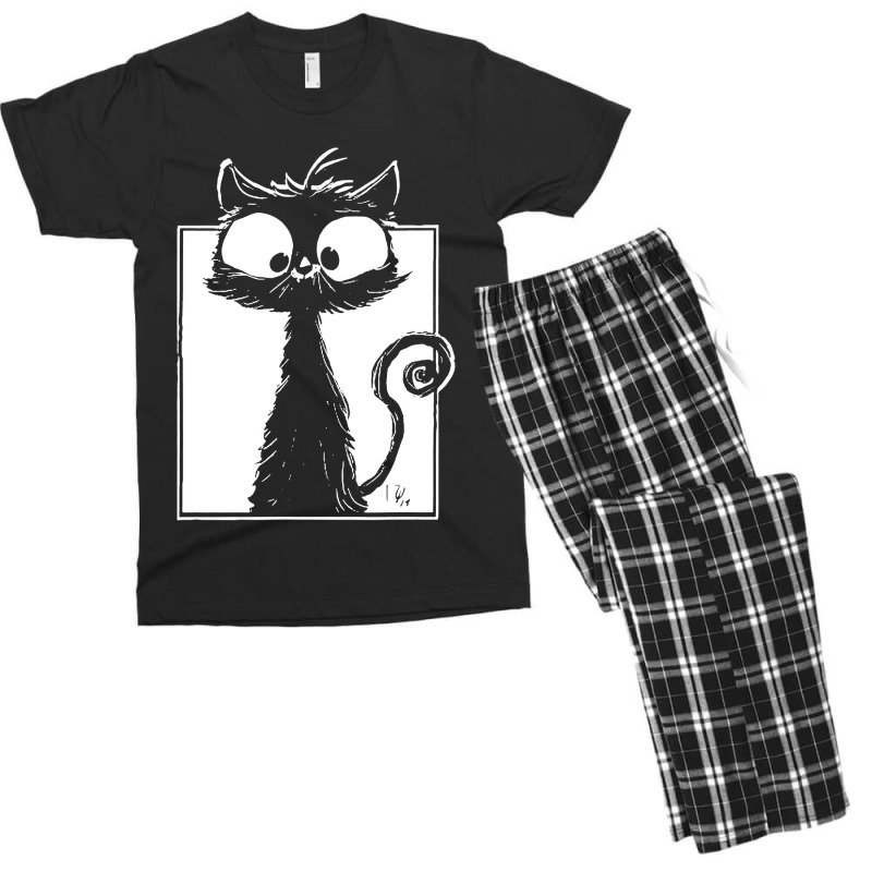 Cute Black Cat Men's T-shirt Pajama Set | Artistshot