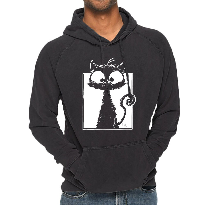 Cute Black Cat Vintage Hoodie | Artistshot