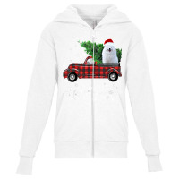 American Eskimo Red Truck Christmas Funny Dog T Shirt Youth Zipper Hoodie | Artistshot