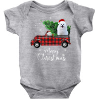 American Eskimo Red Truck Christmas Funny Dog T Shirt Baby Bodysuit | Artistshot