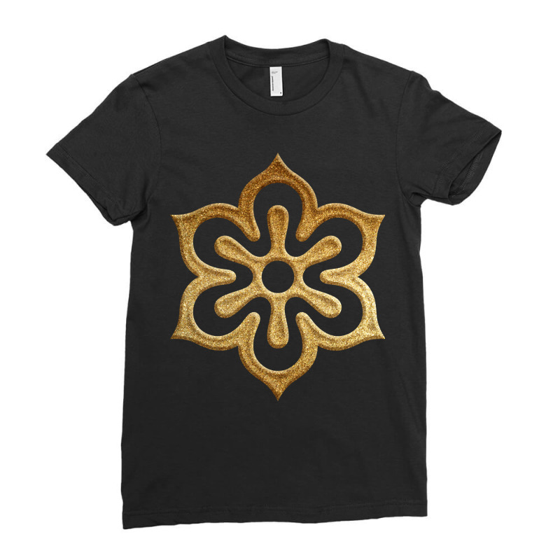 Kyoto Prefecture Symbol In Gold Faux Ladies Fitted T-Shirt by femalesbaubles | Artistshot