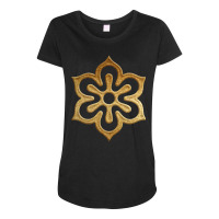 Kyoto Prefecture Symbol In Gold Faux Maternity Scoop Neck T-shirt | Artistshot