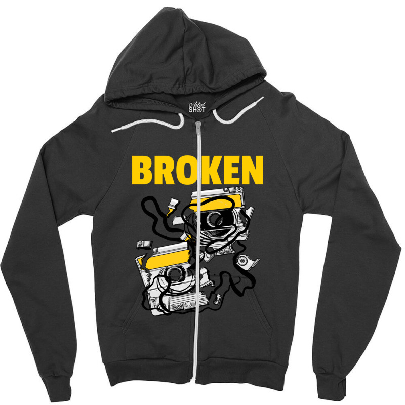 Broken Cassette Zipper Hoodie | Artistshot