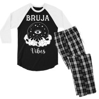 Bruja Vibes Mexican Dia De Muertos Halloween Bruja Men's 3/4 Sleeve Pajama Set | Artistshot