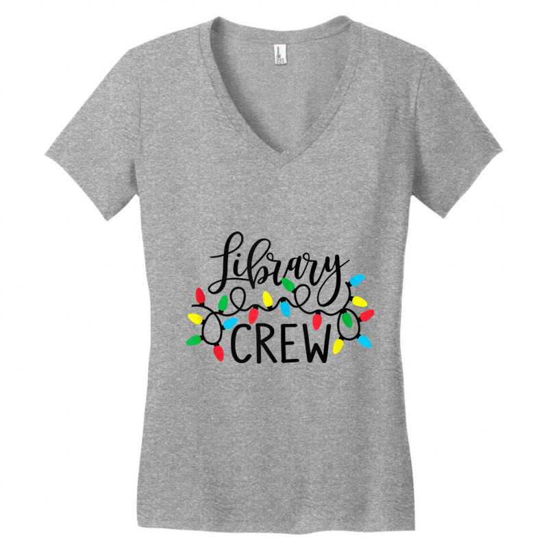 Christmas Lights Library Crew Family Christmas Holiday Xmas Tank Top Women's V-Neck T-Shirt by cm-arts | Artistshot