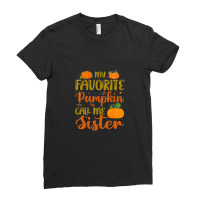 My Favorite Pumpkin Call Me Sister Autumn Fall Leaf Season Ladies Fitted T-shirt | Artistshot