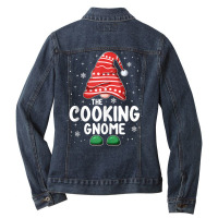 Cooking Gnome Squad Funny Matching Family Group Christmas Tank Top Ladies Denim Jacket | Artistshot