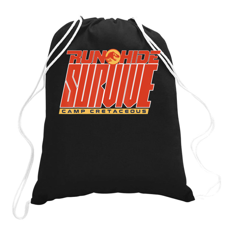 Camp Cretaceous Run Hide Survive Drawstring Bags | Artistshot