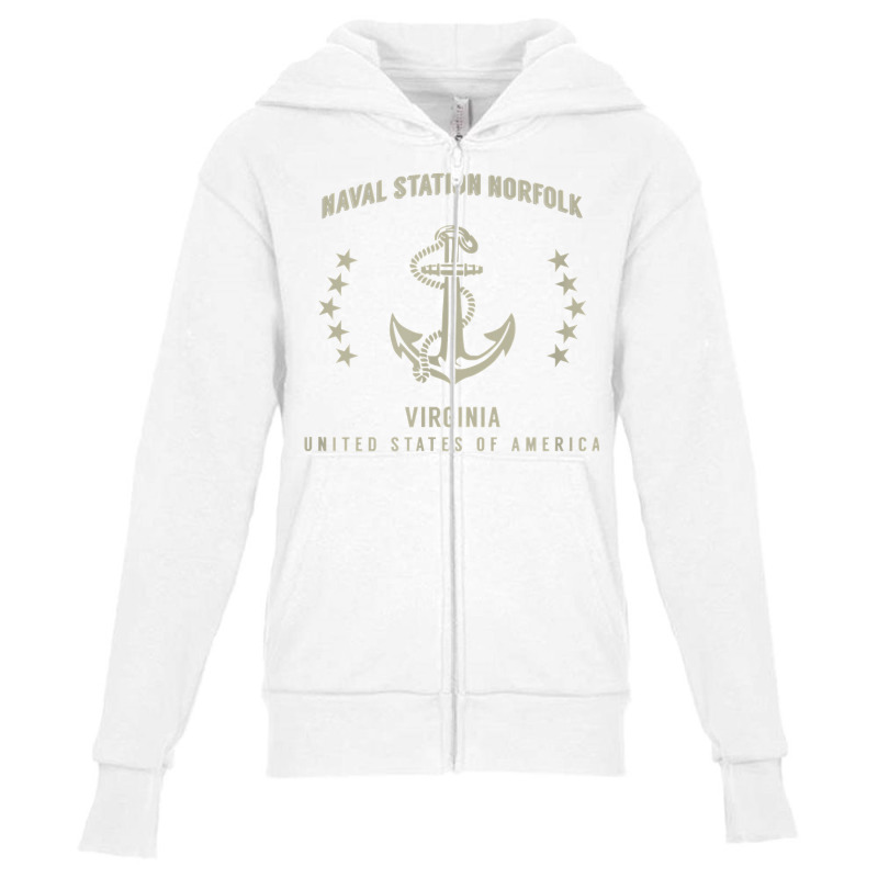 Naval Station Norfolk T Shirt Youth Zipper Hoodie by cm-arts | Artistshot