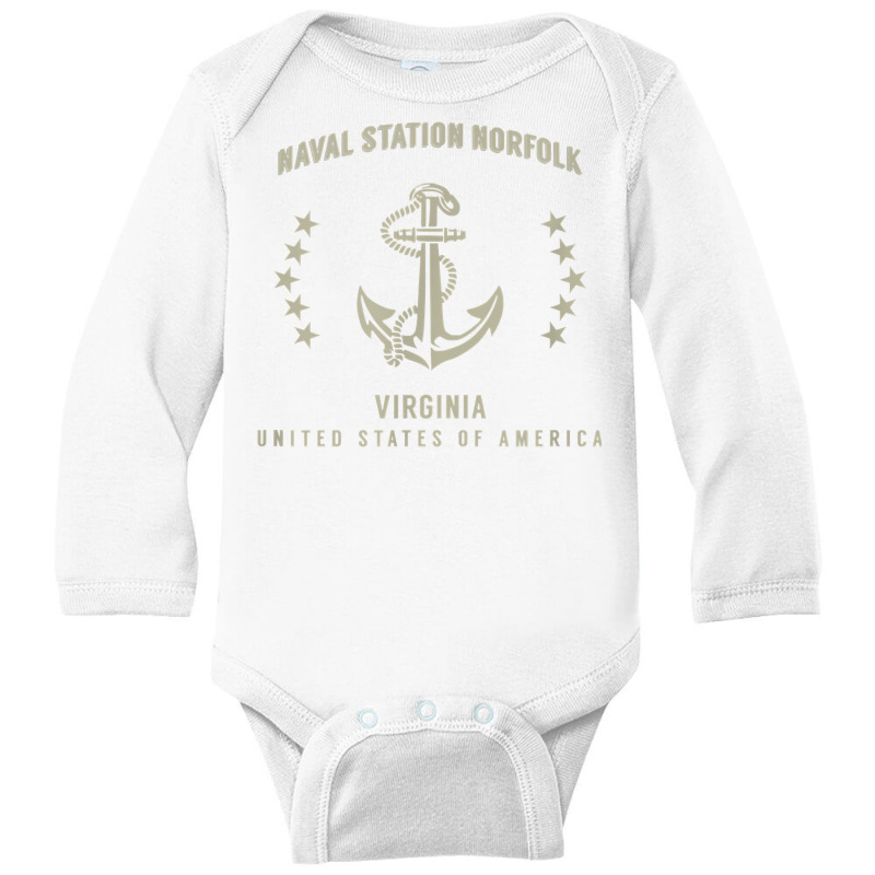 Naval Station Norfolk T Shirt Long Sleeve Baby Bodysuit by cm-arts | Artistshot