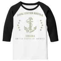 Naval Station Norfolk T Shirt Youth 3/4 Sleeve | Artistshot