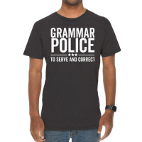 Grammar Police To Serve And Correct Funny Book Literature Vintage T-shirt | Artistshot