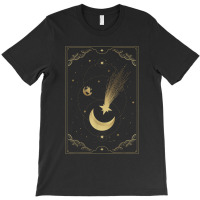 Crescent Moon With Shooting Star Tarot Card T-shirt | Artistshot