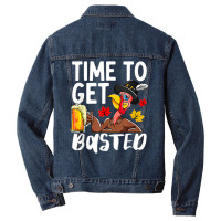 Time To Get Basted Drink Thanksgiving Turkey Day Drinker Men Denim Jacket | Artistshot