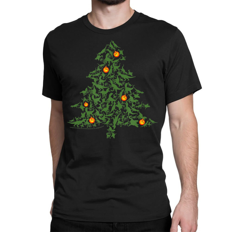 Christmas Dinosaur Jumble Tree Classic T-shirt | Artistshot