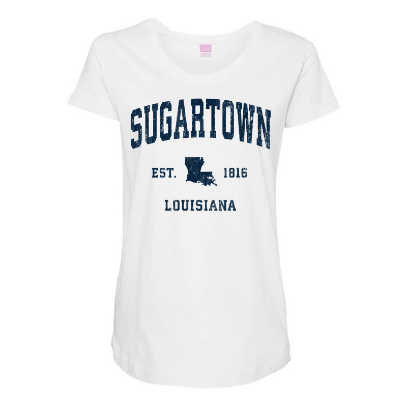 Sugartown Louisiana La Vintage Athletic Navy Sports Design T Shirt Maternity Scoop Neck T-shirt by cm-arts | Artistshot