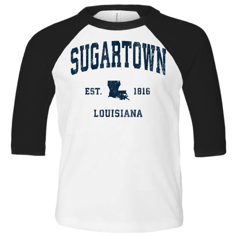 Sugartown Louisiana La Vintage Athletic Navy Sports Design T Shirt Toddler 3/4 Sleeve Tee by cm-arts | Artistshot