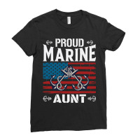 Marine Aunt Proud Marine Aunt United States Of America Military Ladies Fitted T-shirt | Artistshot