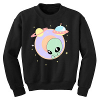 Chibi Alien Kawaii Pastel Cute Green Man Space Ufo Youth Sweatshirt | Artistshot