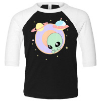 Chibi Alien Kawaii Pastel Cute Green Man Space Ufo Toddler 3/4 Sleeve Tee | Artistshot