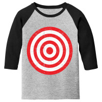 (print On Back) Vintage Bullseye Target Bulls Eye Prank Joke Youth 3/4 Sleeve | Artistshot