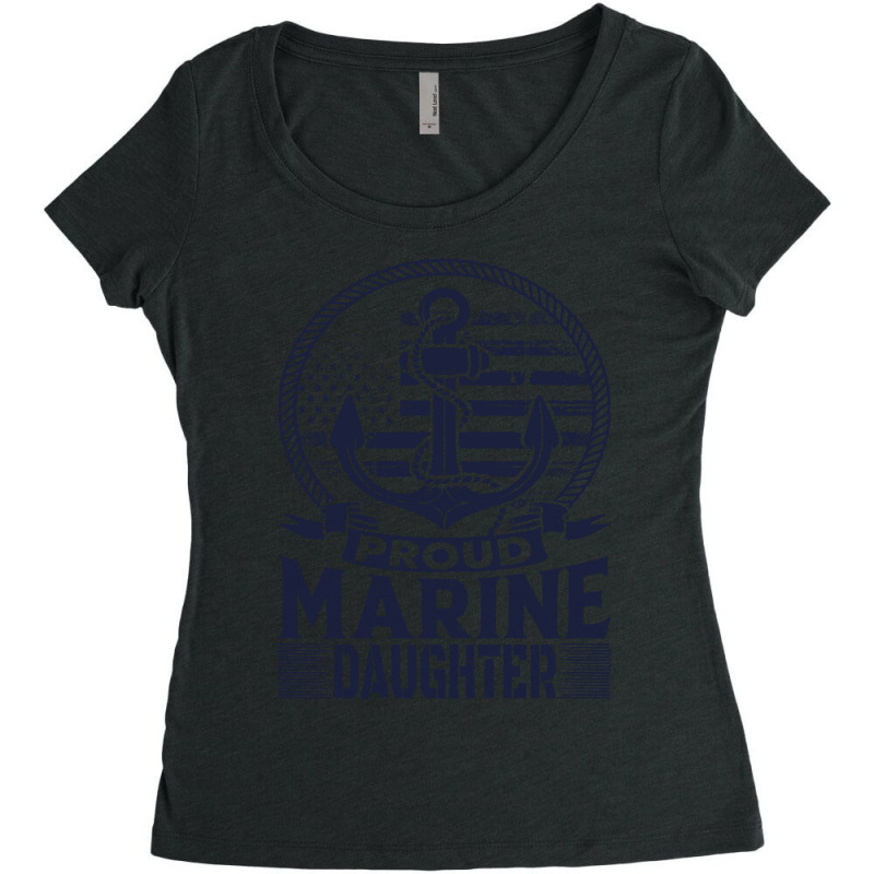 Marine Daughter Proud Marine Daughter United States Of America Militar Women's Triblend Scoop T-shirt by huggingbrilliant | Artistshot