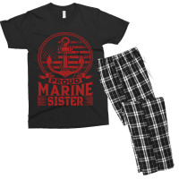 Marine Sister Proud Marine Sister United States Of America Military (1 Men's T-shirt Pajama Set | Artistshot