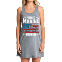 Marine Sister Proud Marine Sister United States Of America Military (3 Tank Dress | Artistshot