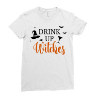 Drink Up Witches Funny Halloween Novelty Fall Holiday Item Long Sleeve Ladies Fitted T-shirt | Artistshot