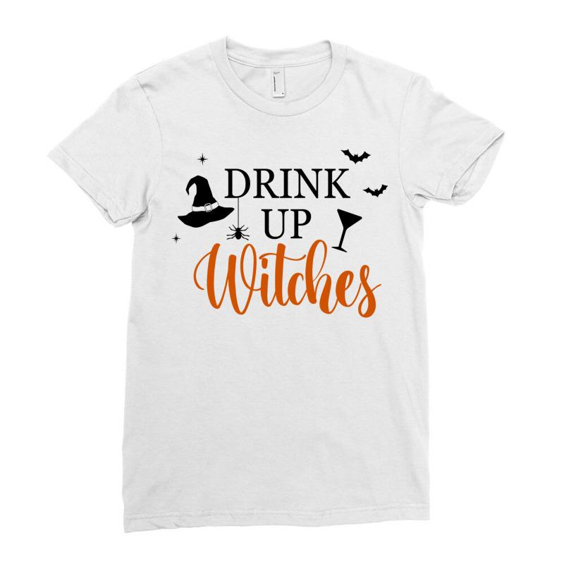 Drink Up Witches Funny Halloween Novelty Fall Holiday Item Long Sleeve Ladies Fitted T-Shirt by cm-arts | Artistshot